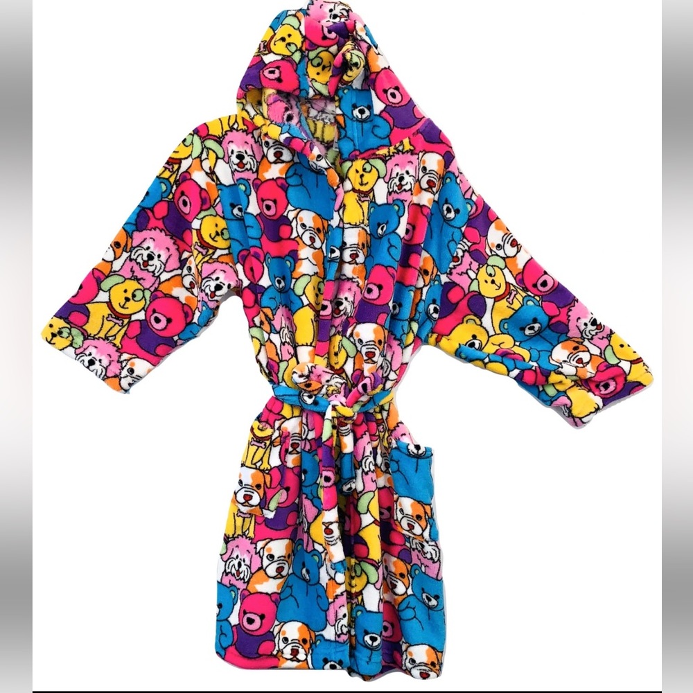 EUC Pups & Bears Plush Robe by Made with Love and Kisses